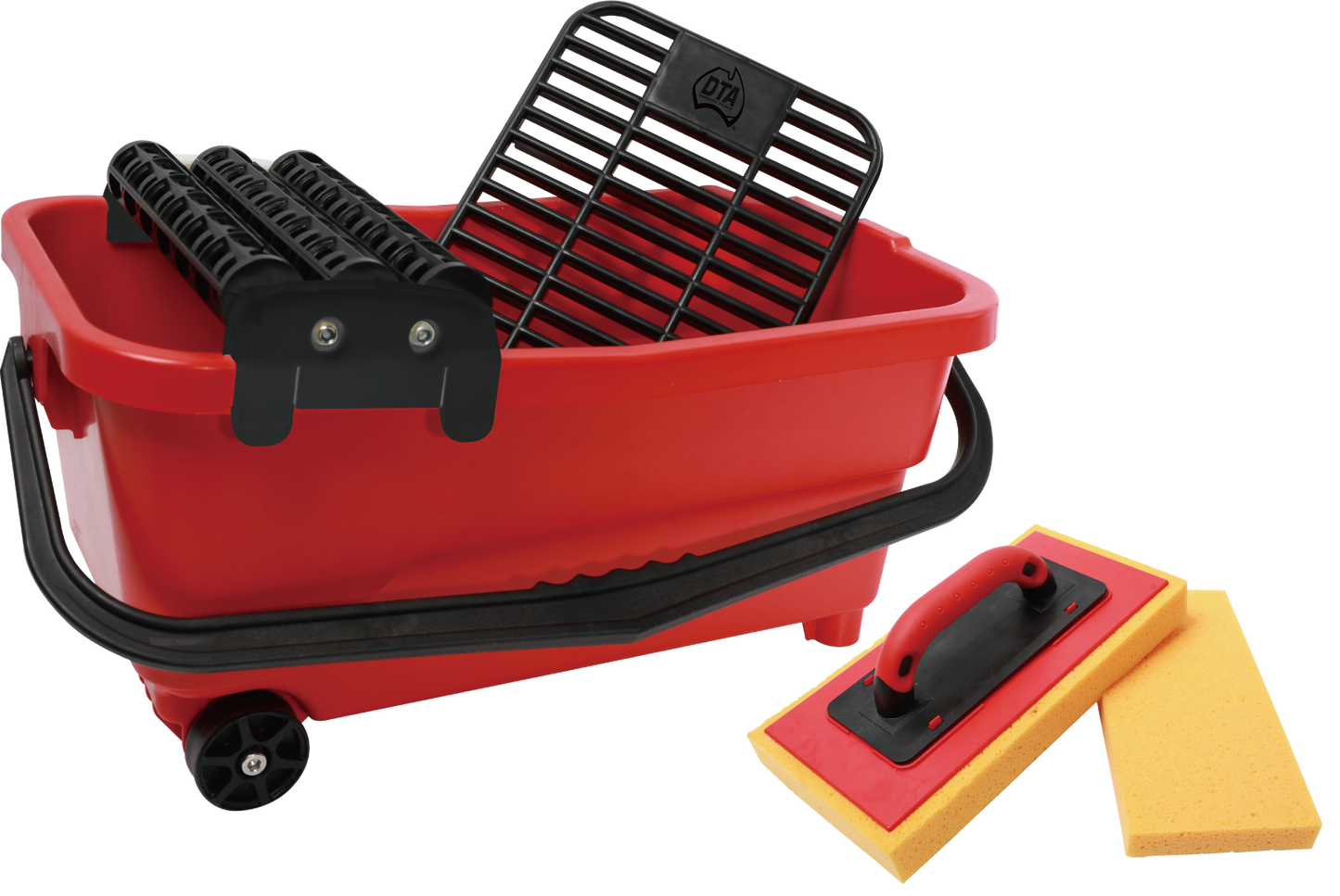 DTA BOSS Grout Cleanup System – 18L Bucket with Sponge & Roller Set (SML & LGE Clips)