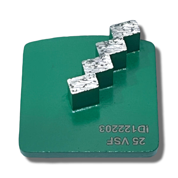 Auskut 25 Grit Diamond Stepped Segment (x1) – VSF Green Redi-Lock Grinding Shoe