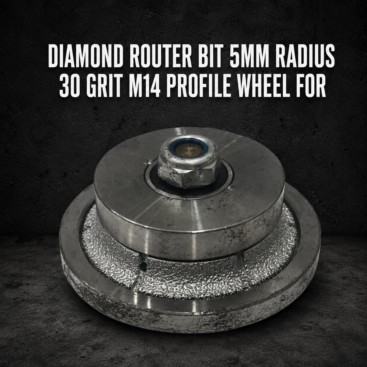 Diamond Router Bit 5mm Radius – 30 Grit M14 Profile Wheel for Concrete & Stone Edging