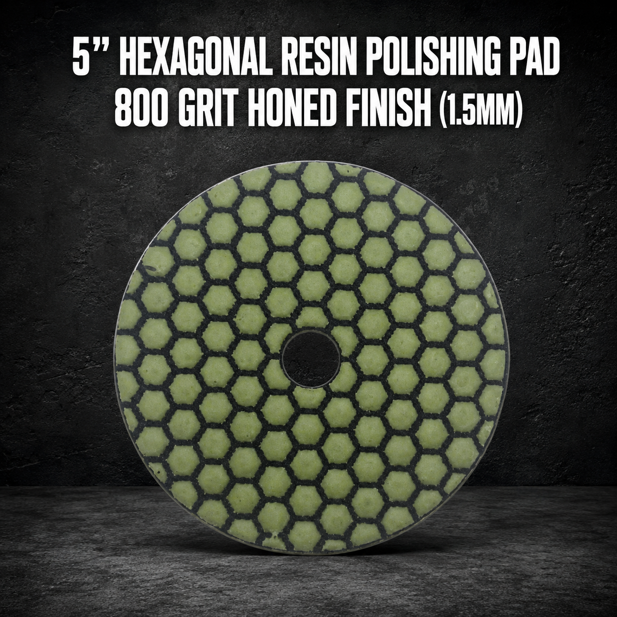 5” Hexagonal Resin Polishing Pad – 800 Grit Honed Finish (1.5mm)