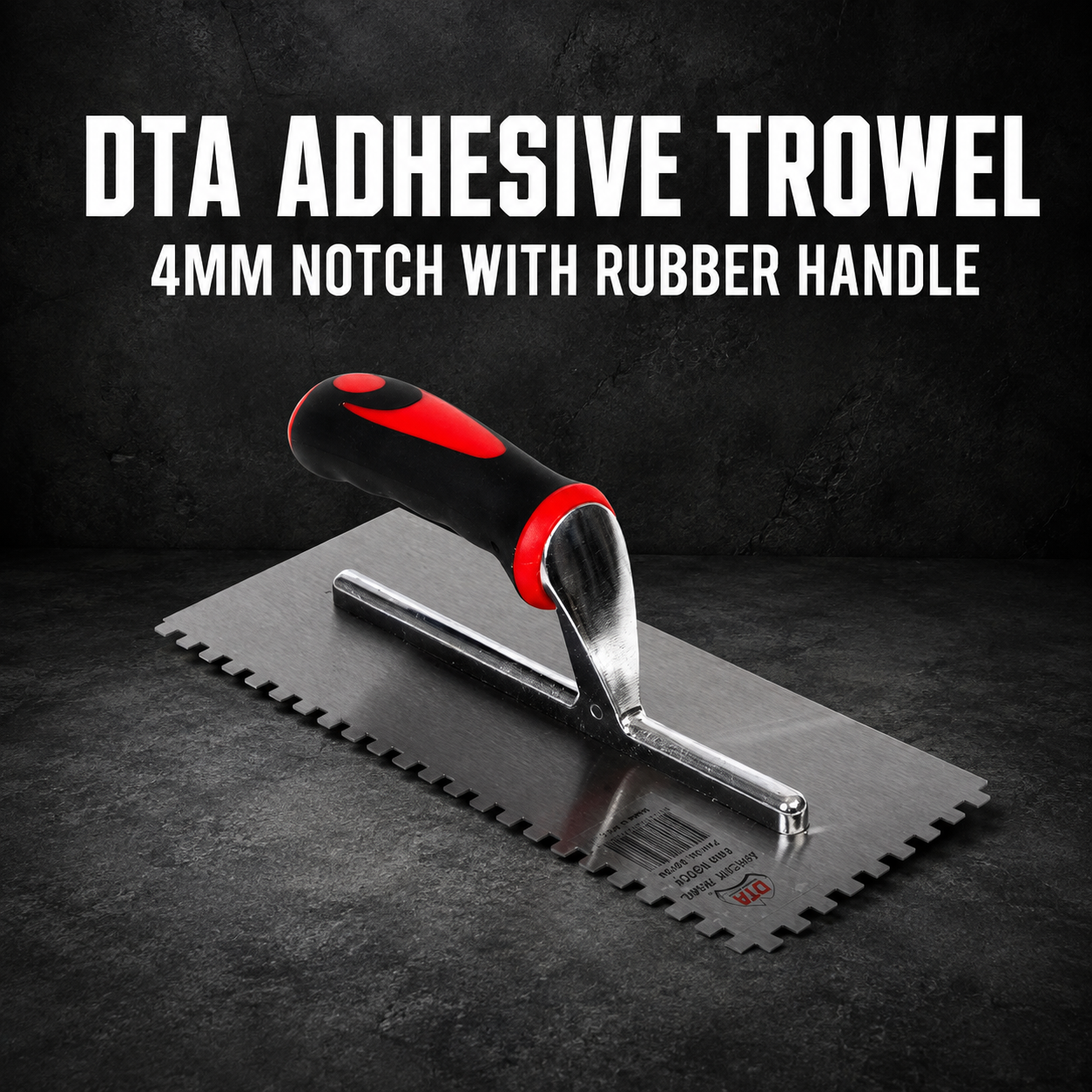 DTA Adhesive Trowel – 4mm Notch with Rubber Handle