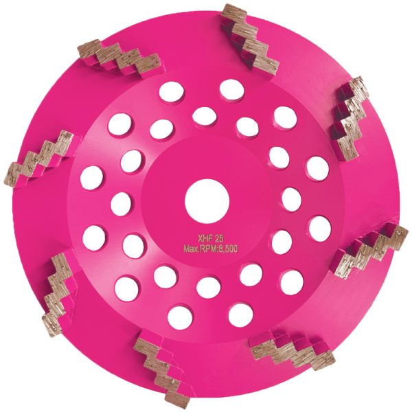 7" Diamond Stepped Segment Cup Wheel – 25 Grit XHF Turbo Concrete Grinding Wheel (180mm)