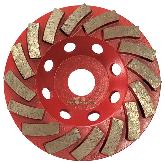 5" 16-Segment Diamond Cup Wheel – 30/40 Grit Turbo Concrete Grinding Wheel (125mm)