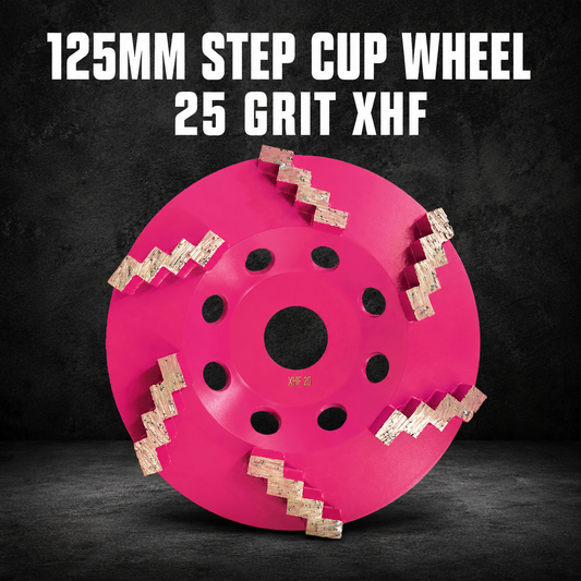 125mm stepped segment diamond cup wheel 25 grit XHF