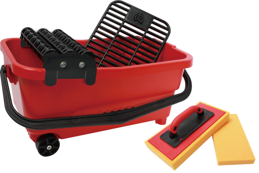 DTA BOSS Grout Cleanup System – 18L Bucket with Sponge & Roller Set (SML & LGE Clips)