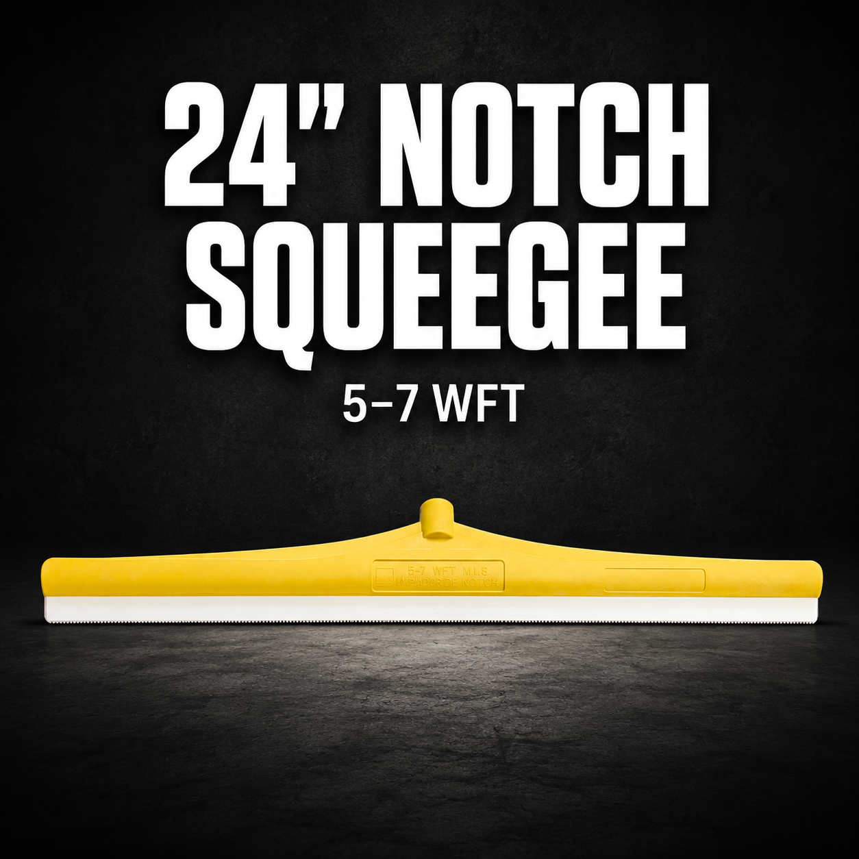 24 inch yellow notched epoxy squeegee for 5 to 7 mils wet film thickness