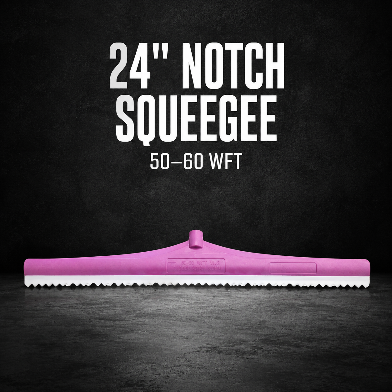 24 inch pink notched epoxy squeegee for 50 to 60 mils wet film thickness