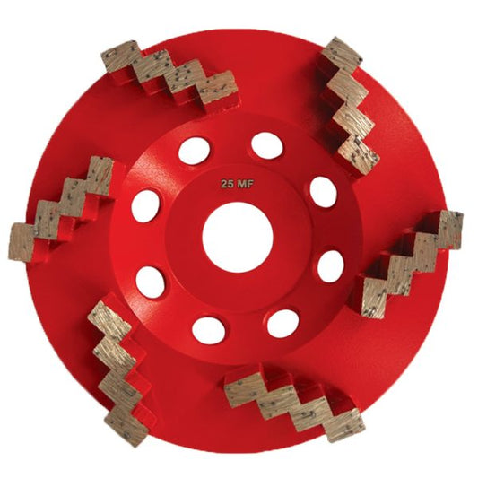 5" Stepped Segment Diamond Cup Wheel – 25 Grit MF Turbo Concrete Grinding Wheel