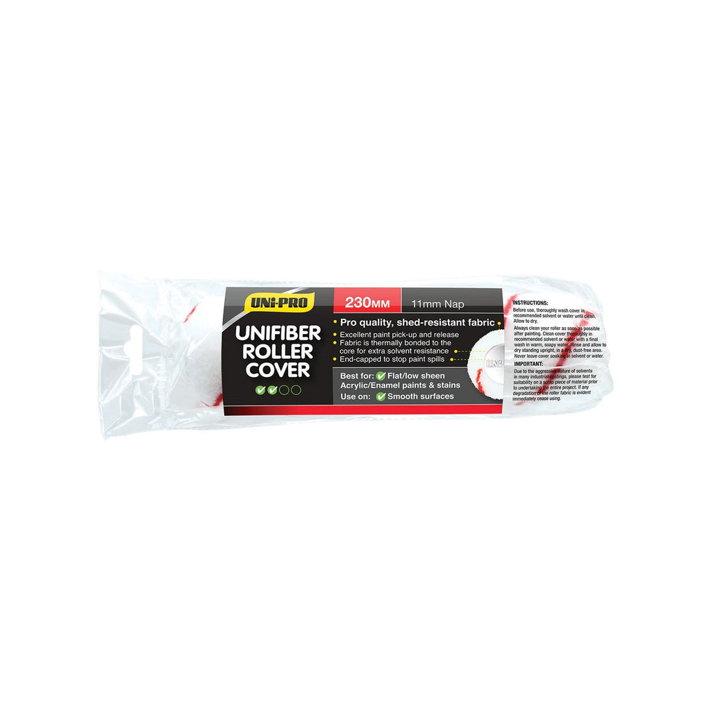 UNI-PRO Unifibre 230mm Paint Roller Cover – 11mm Nap Shed Resistant Sleeve