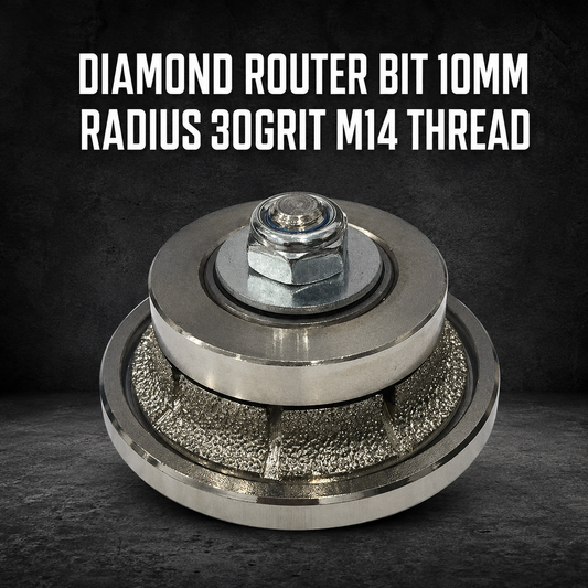 Diamond Router Bit 10mm Radius 30Grit M14 Thread