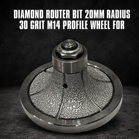 Diamond Router Bit 20mm Radius – 30 Grit M14 Profile Wheel for Concrete & Stone Edging