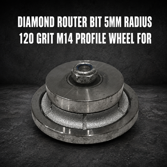 Diamond Router Bit 5mm Radius – 120 Grit M14 Profile Wheel for Concrete & Stone Finishing