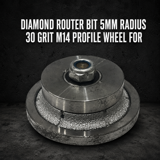 Diamond Router Bit 5mm Radius – 30 Grit M14 Profile Wheel for Concrete & Stone Edging