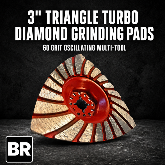 3" Triangle Turbo Diamond Grinding Pads – 60 Grit Oscillating Multi-Tool (Concrete & Stone)