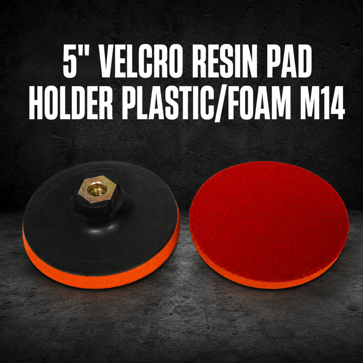 5" Velcro Resin Pad Holder Plastic/Foam M14 Thread