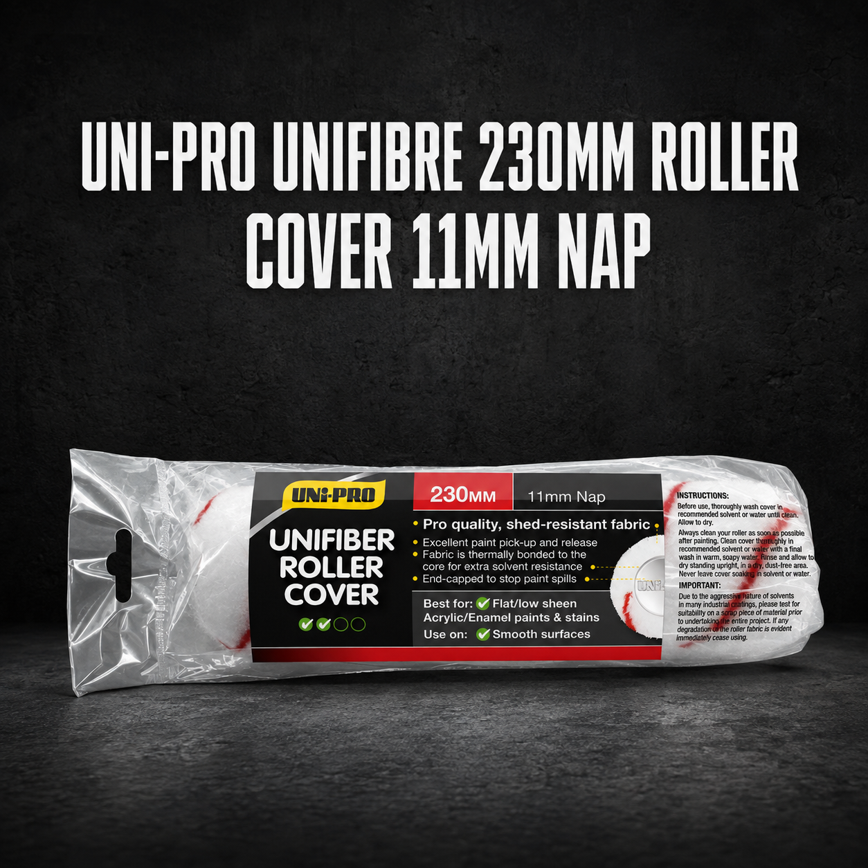 UNI-PRO Unifibre 230mm Roller Cover 11mm Nap