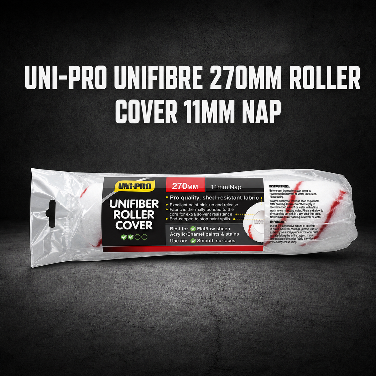 UNI-PRO Unifibre 270mm Roller Cover 11mm Nap