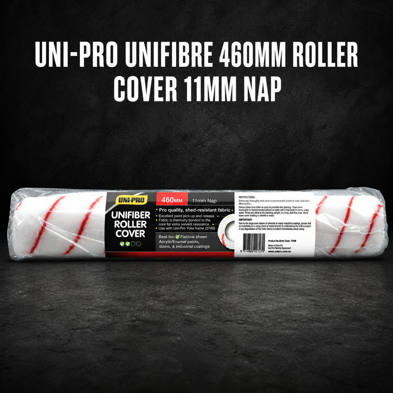 UNI-PRO Unifibre 460mm Roller Cover 11mm Nap