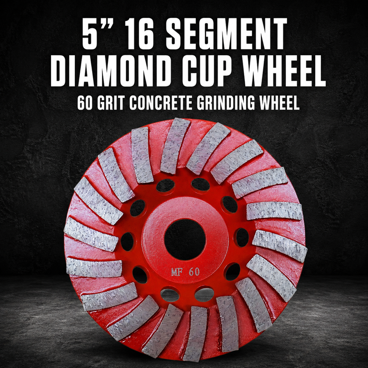 5” 16 Segment Diamond Cup Wheel – 60 Grit Concrete Grinding Wheel (125mm)
