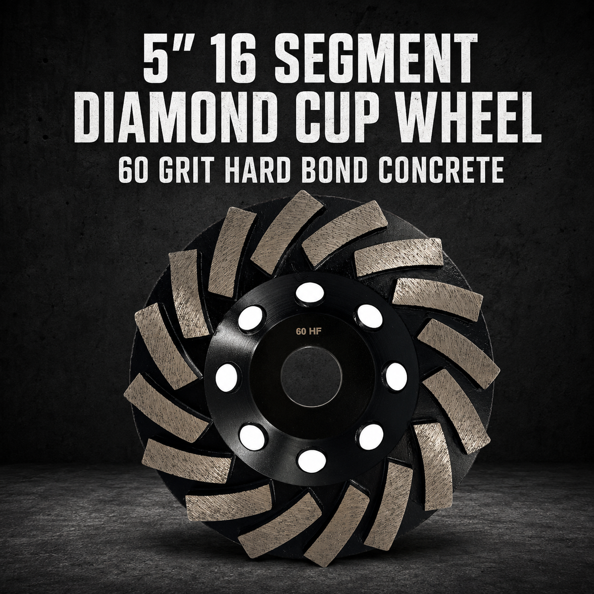 5” 16 Segment Diamond Cup Wheel – 60 Grit Hard Bond Concrete Grinding Wheel (125mm)
