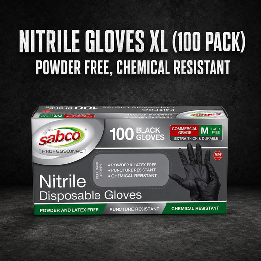Nitrile Gloves XL (100 Pack) – Powder Free, Chemical Resistant Disposable Gloves