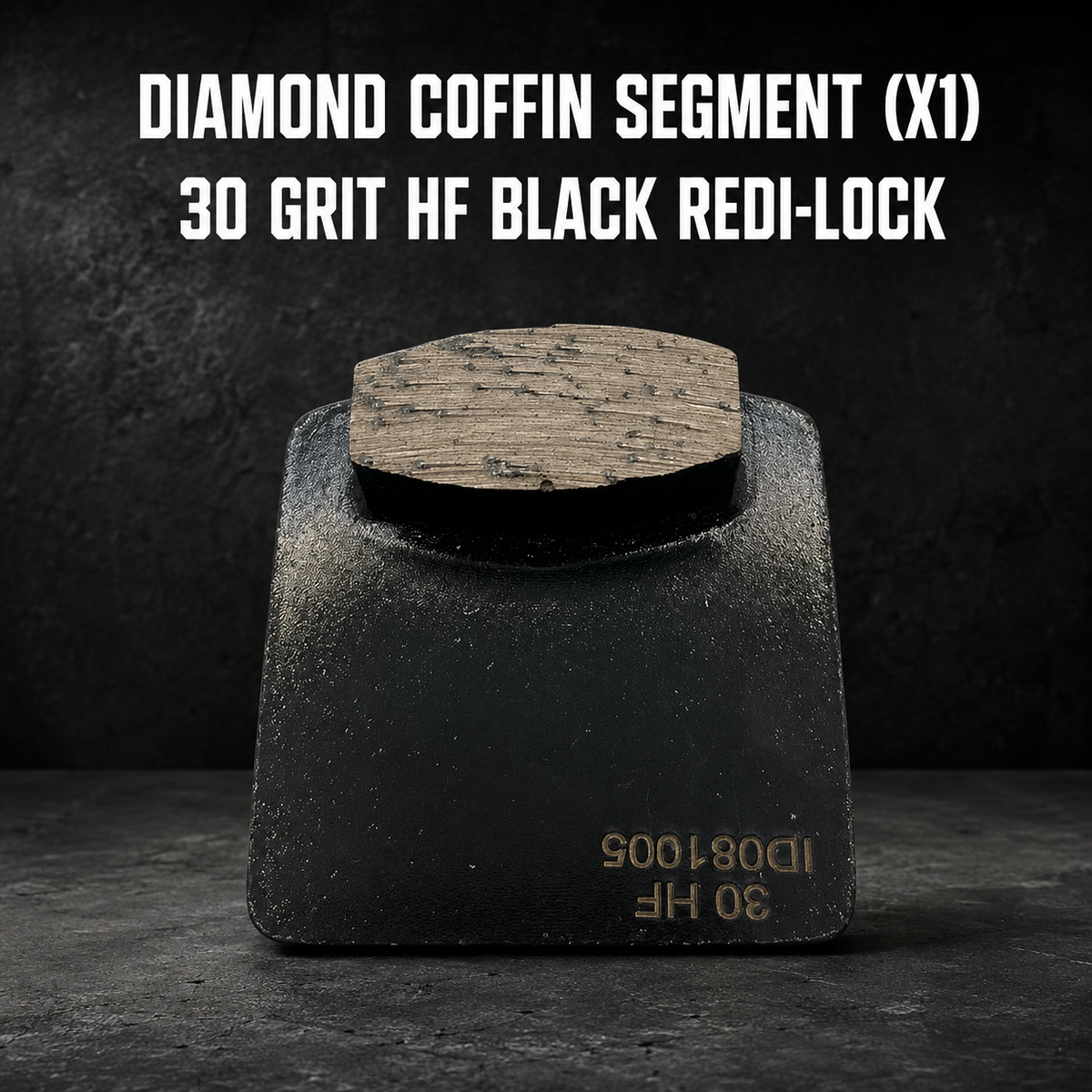 Diamond Coffin Segment (x1) – 30 Grit HF Black Redi-Lock Grinding Shoe
