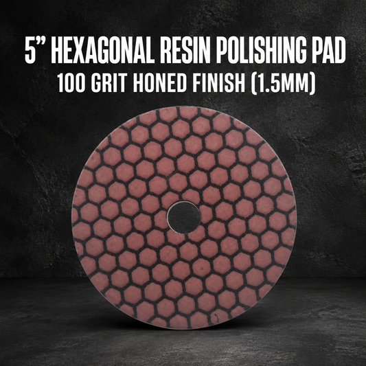 5” Hexagonal Resin Polishing Pad – 100 Grit Honed Finish (1.5mm)