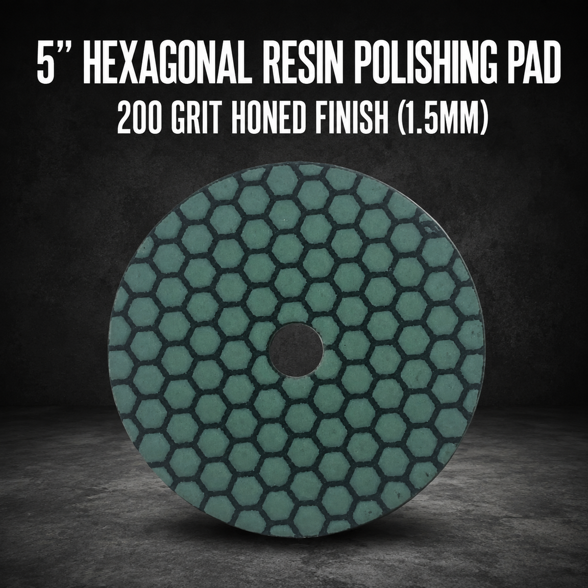 5” Hexagonal Resin Polishing Pad – 200 Grit Honed Finish (1.5mm)