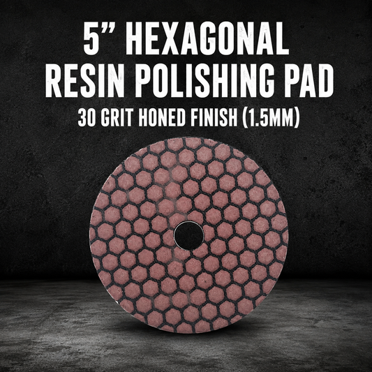 5” Hexagonal Resin Polishing Pad – 30 Grit Honed Finish (1.5mm)