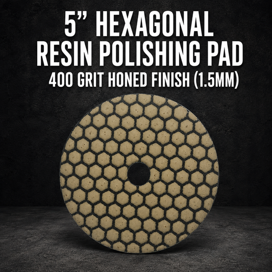 5” Hexagonal Resin Polishing Pad – 400 Grit Honed Finish (1.5mm)