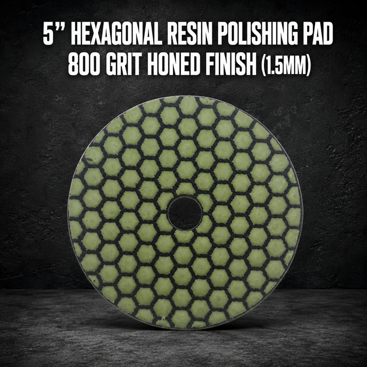 5” Hexagonal Resin Polishing Pad – 800 Grit Honed Finish (1.5mm)