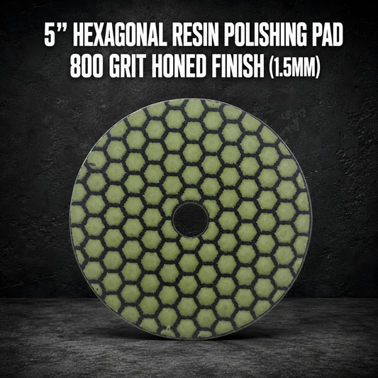 5” Hexagonal Resin Polishing Pad – 800 Grit Honed Finish (1.5mm)