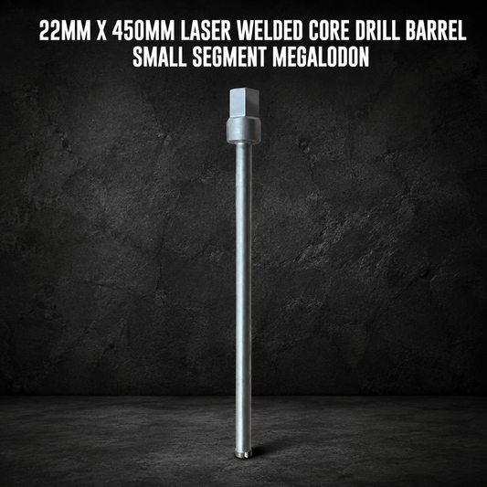 22mm x 450mm Laser Welded Core Drill Barrel – Small Segment Megalodon