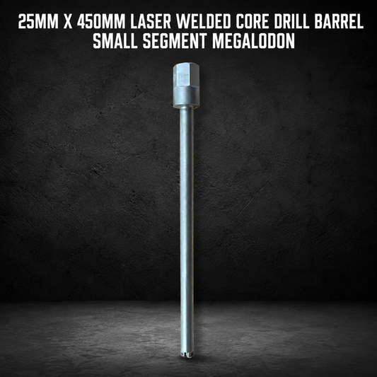25mm x 450mm Laser Welded Core Drill Barrel – Small Segment Megalodon