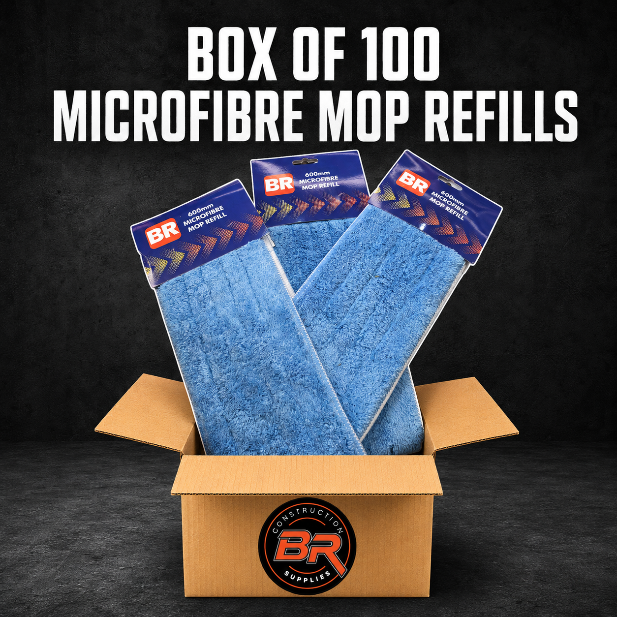 Box of 100 microfibre mop refills