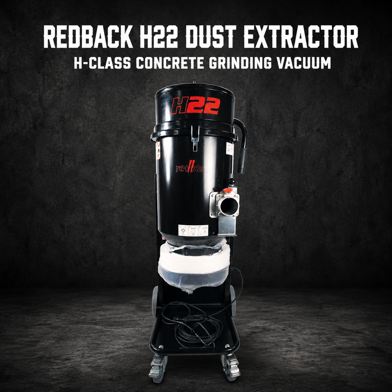 Redback H22 Dust Extractor – H-Class Concrete Grinding Vacuum