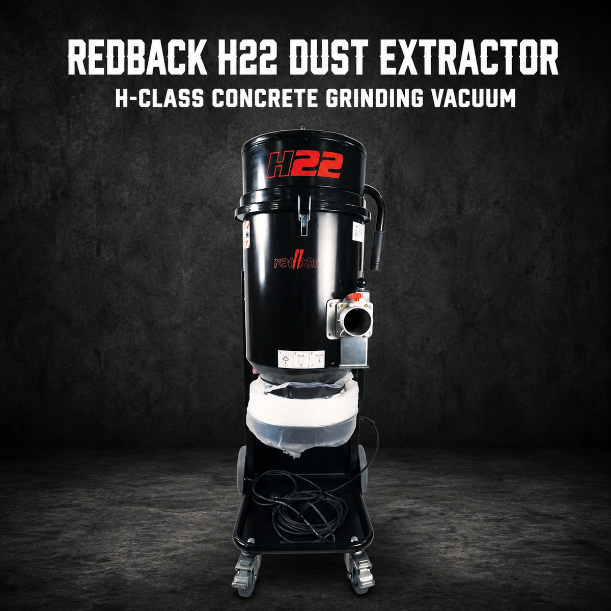 Redback H22 Dust Extractor – H-Class Concrete Grinding Vacuum