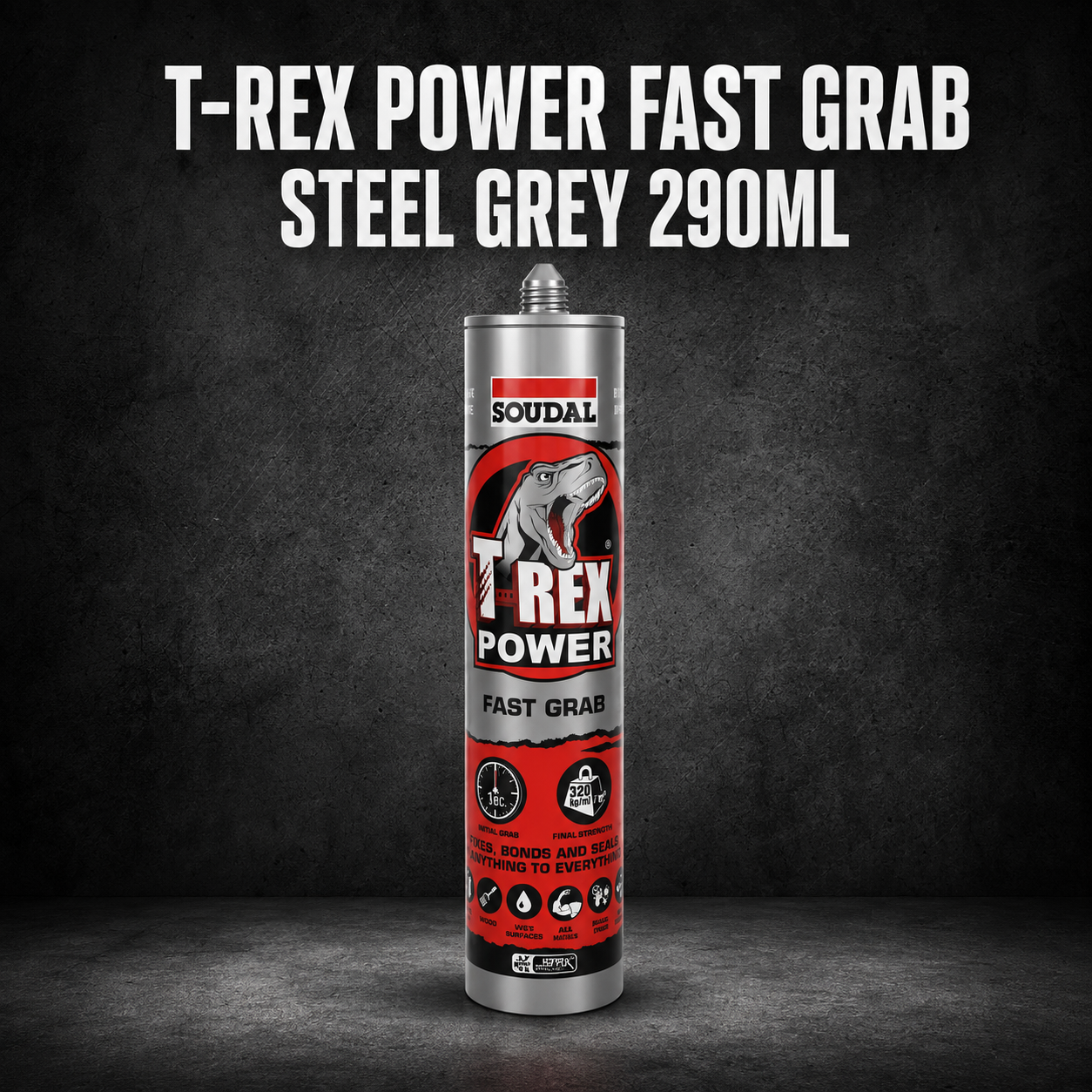 T-Rex Power Fast Grab Steel Grey 290ml