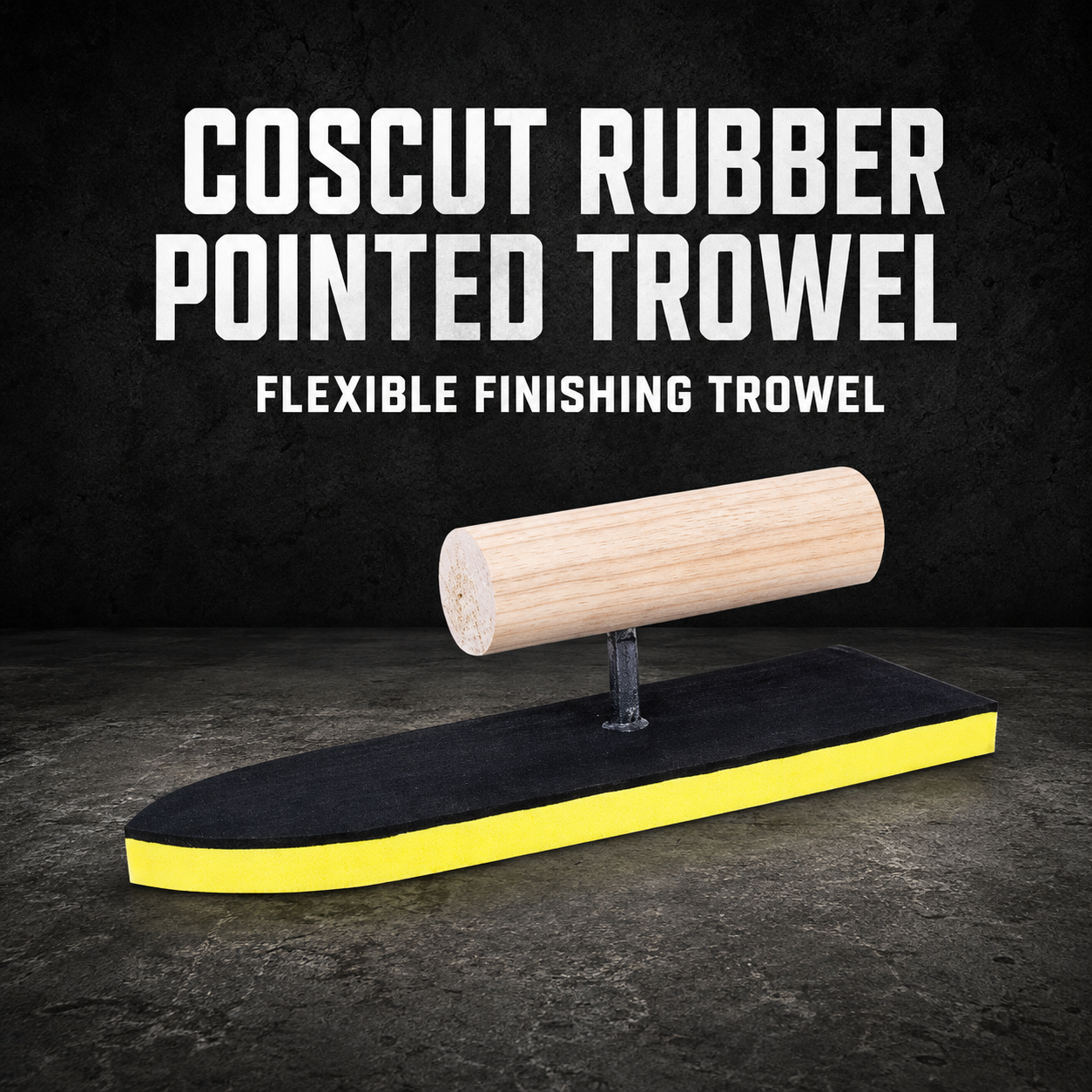 Coscut Rubber Pointed Trowel – Flexible Finishing Trowel