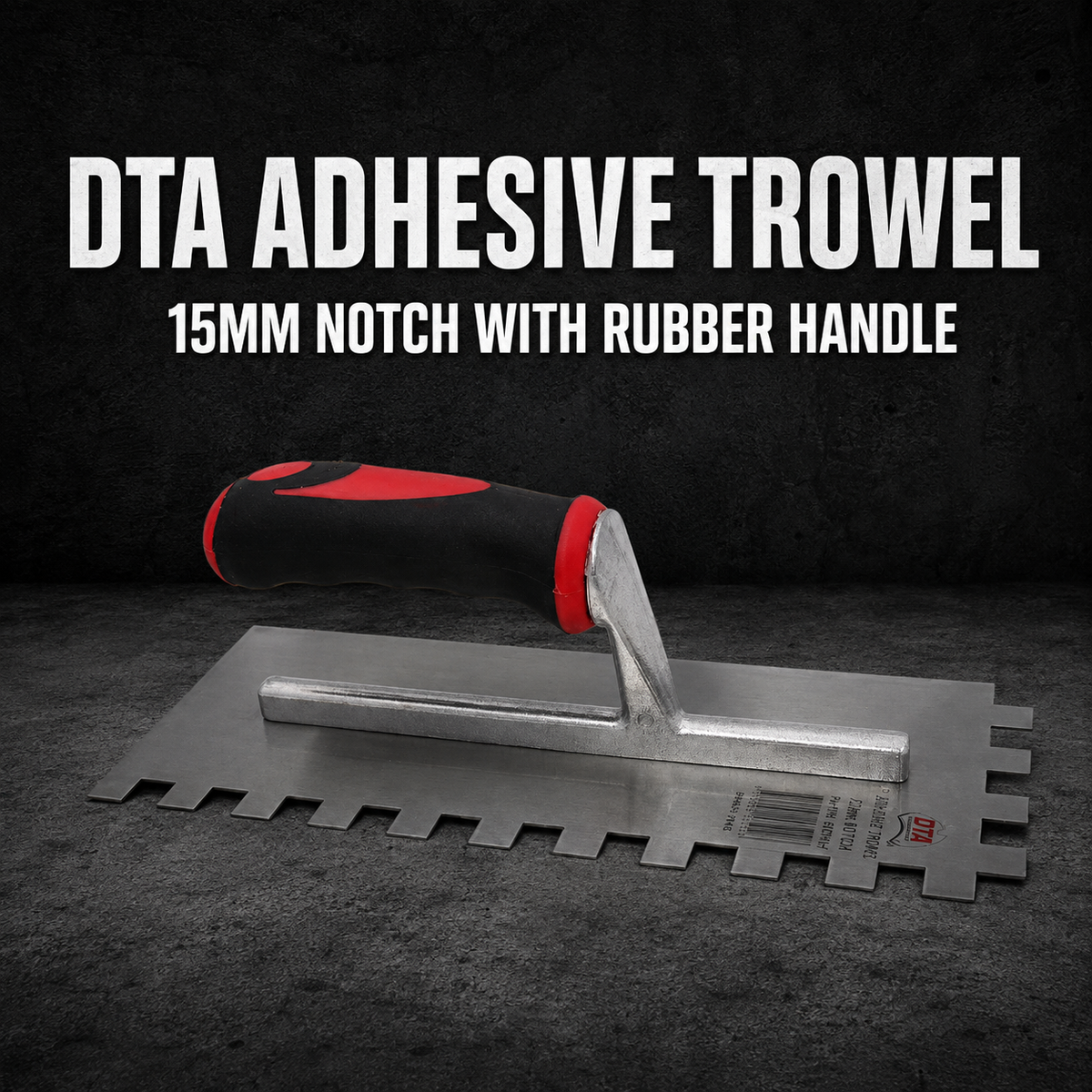DTA Adhesive Trowel – 15mm Notch with Rubber Handle