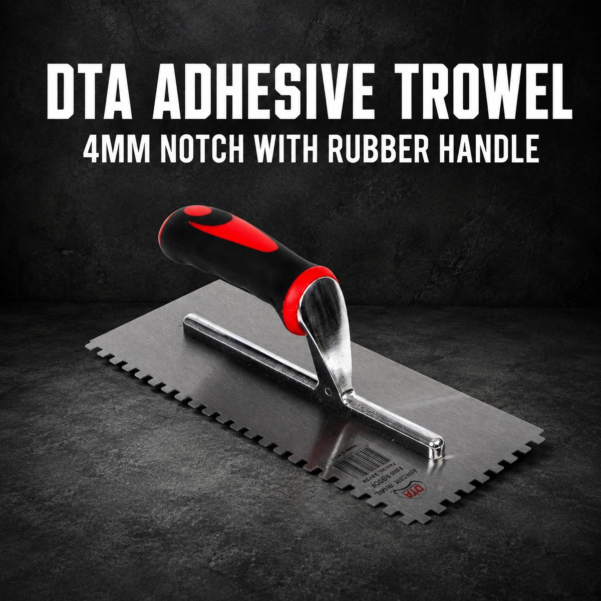 DTA Adhesive Trowel – 4mm Notch with Rubber Handle