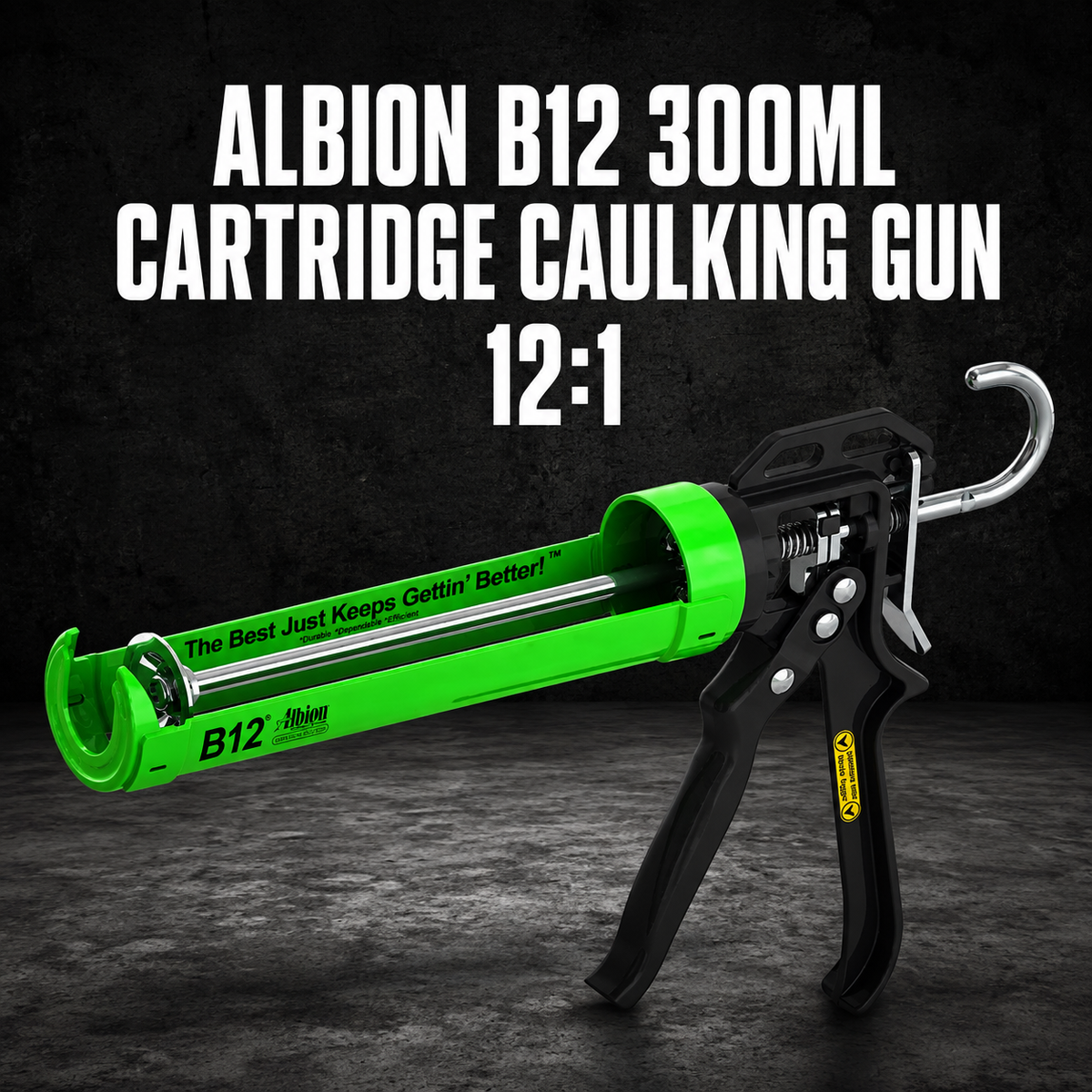 Albion B12 300ml Cartridge Caulking Gun – 12:1