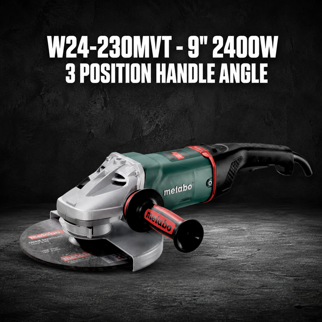 W24-230MVT - 9" 2400w 3 Position Handle Angle Grinder