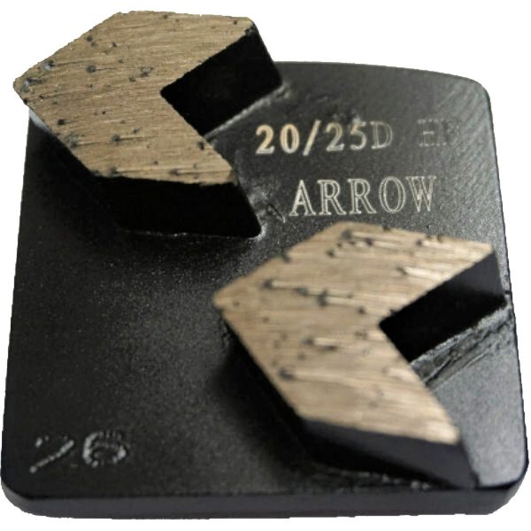 Diamond Arrow Segment (x2) – 25 Grit HF Black Redi-Lock Grinding Shoes