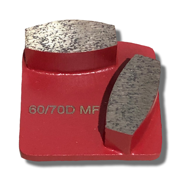 Diamond Coffin Segment (x2) – 60 Grit MF Red Redi-Lock Grinding Shoes